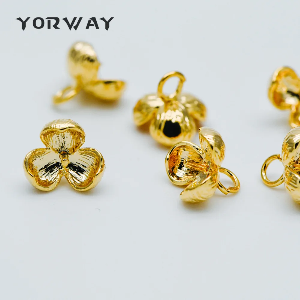 

10pcs/Lot Gold Plated Brass Flower Charms 8mm, Lead Nickel Free (GB-360)