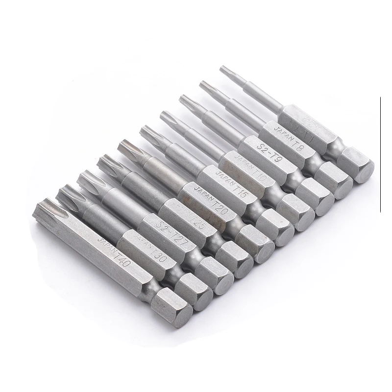 13 Teile/satz 1/4 Zoll 50mm Lange T5-T40 Magnetische Torx-schraubendreher-bits Kit Elektrische Schraubendreher Hohe Qualität