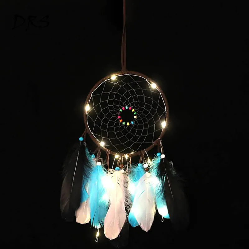 Led pena luz da noite dreamcatcher menina presente de aniversário quarto bebê decoração do quarto crianças decalque da parede cabeceira lâmpada pendurada