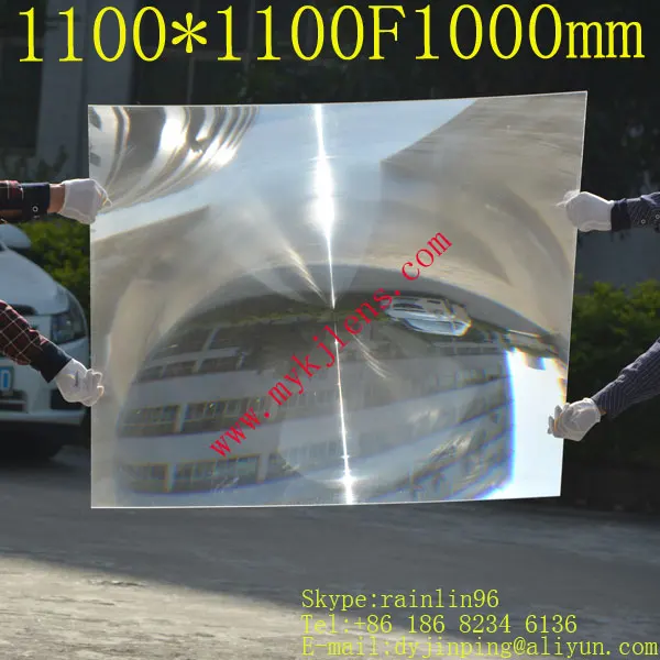 free shhipping 1100*1100mmF1000mm fresnel lens for solar energy,super big lens,solar collecting lens