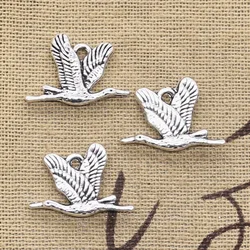 20pcs Charms Wild Goose Bird 20x14mm Antique Silver Color Plated Pendants Making DIY Handmade Tibetan Silver Color Jewelry