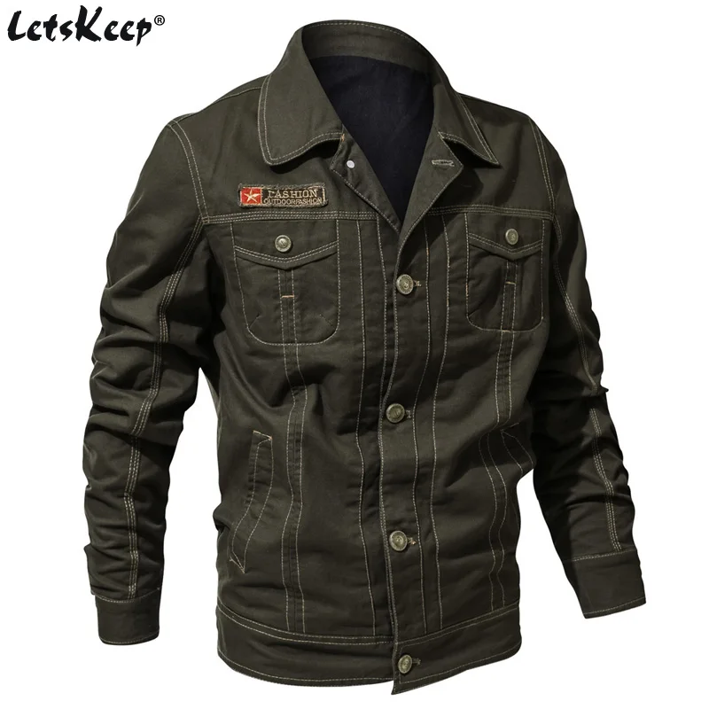 

LetsKeep Autumn Mens Air Force Flight Jacket Men Cotton Army Tactical Jackets Coat bomber pilot outwear Jacket Large Size, MA504