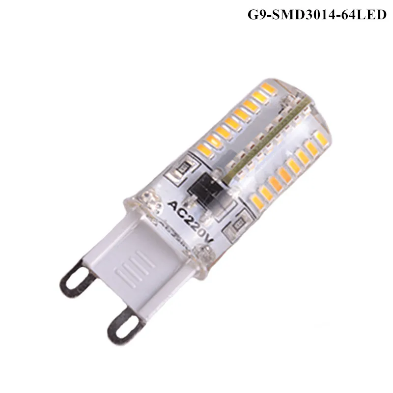 8 Pcs Silicone G9 E14 AC220V 6W 9W SMD 3014 64 104 LED Crystal Corn LED lamp Droplight Chandelier candle bulb light spotlight