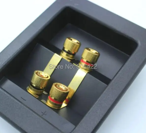 10pcs/lot Audio Amplifier Speaker Cabinet Gold Binding Post terminal box connector board 123*96MM New