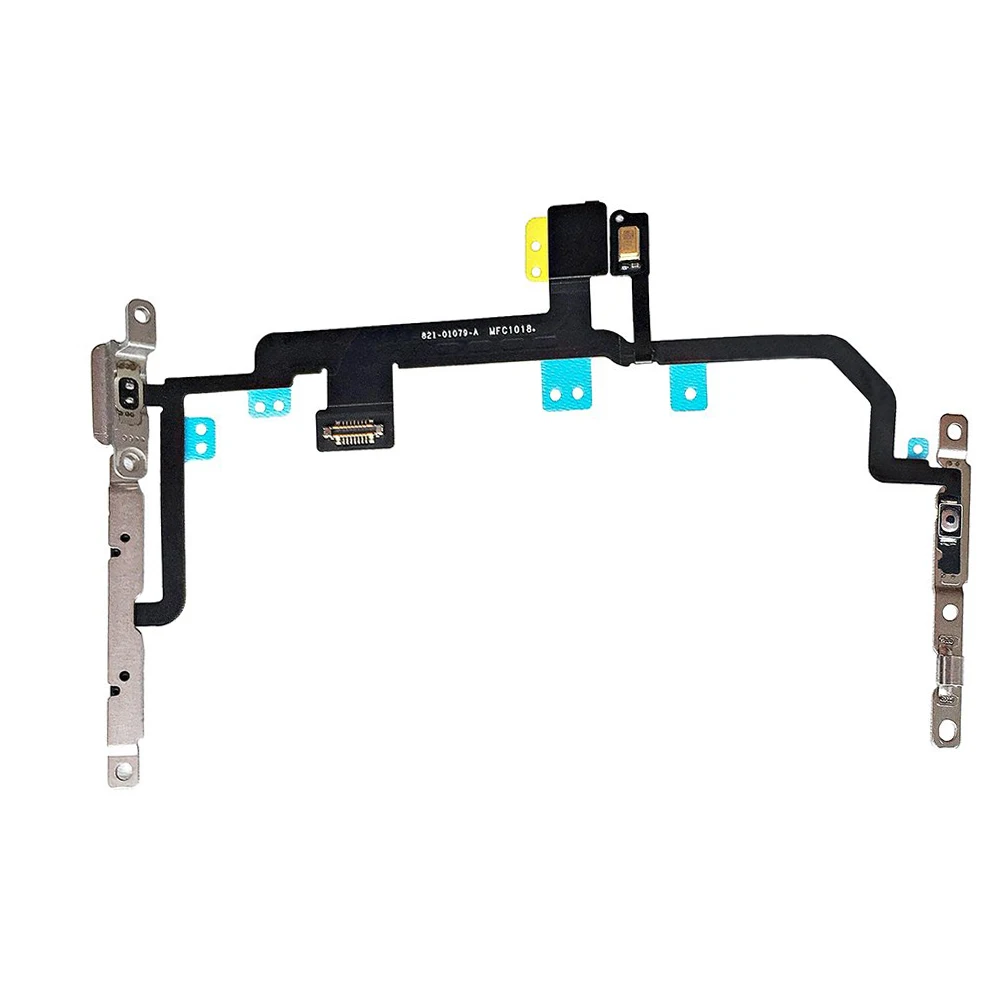 For IPhone 8 8 Plus Power Volume Button Silent Switch Flex Cable With Metal Bracket Installed Replacement