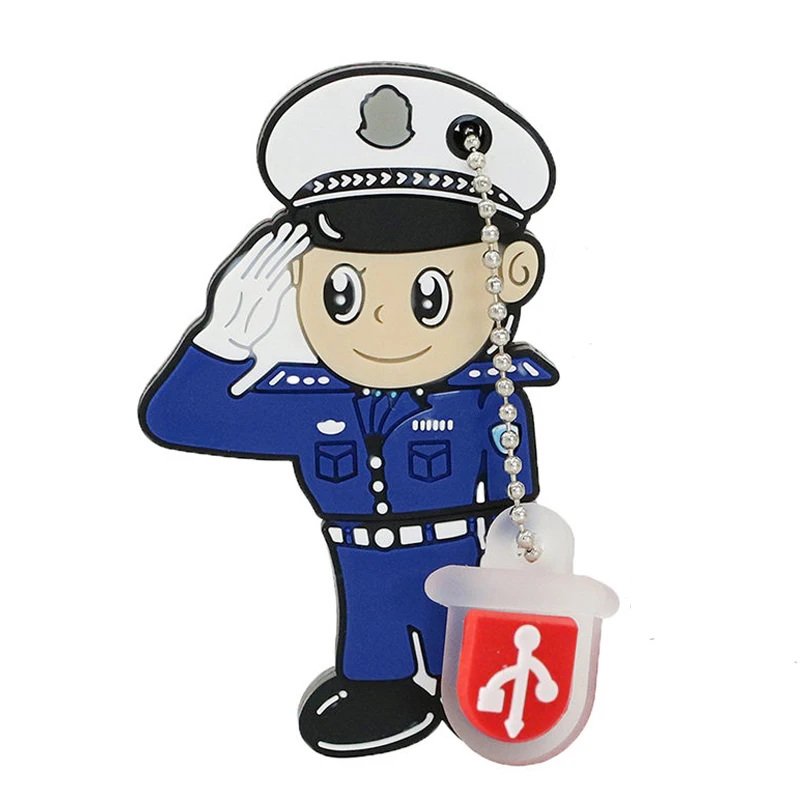 Creative Cartoon Policeman Policewoman Model Usb Flash Drive Disk 8G Memory Stick Pendrive Pen Drive Mini Computer Storage Gift