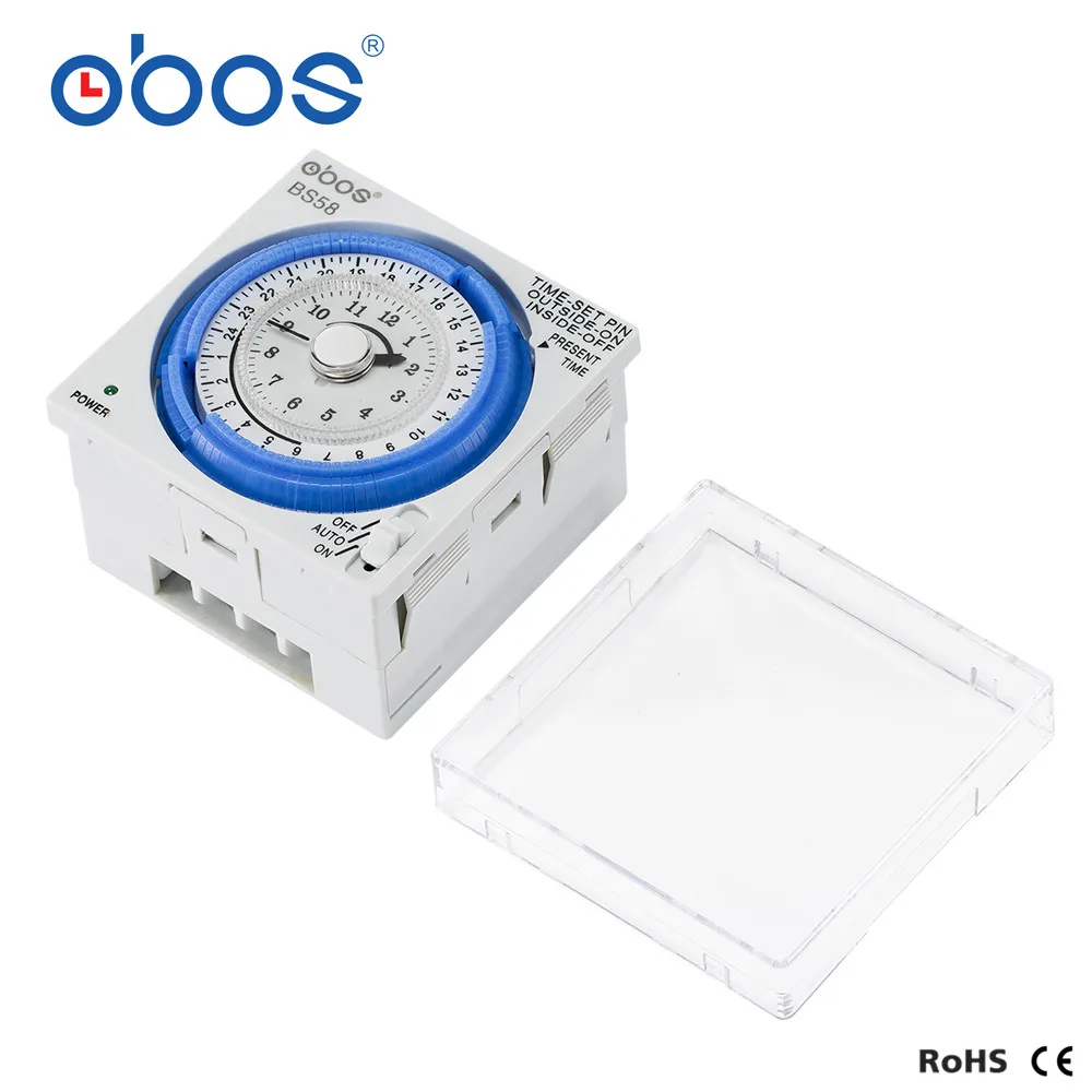 BS58 (TB37) AC100V ~ 240V carril din 96 veces encendido/apagado 24 horas temporizador con unidad de ajuste mínimo 15 minutos interruptor de tiempo mecánico