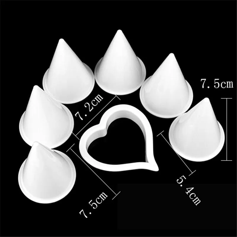 7pcs/set Plastic Calla Lily Flower Cake Mold Fondant Cookie Cutter Cake Decorating Mold DIY Wedding Baking Tool K007