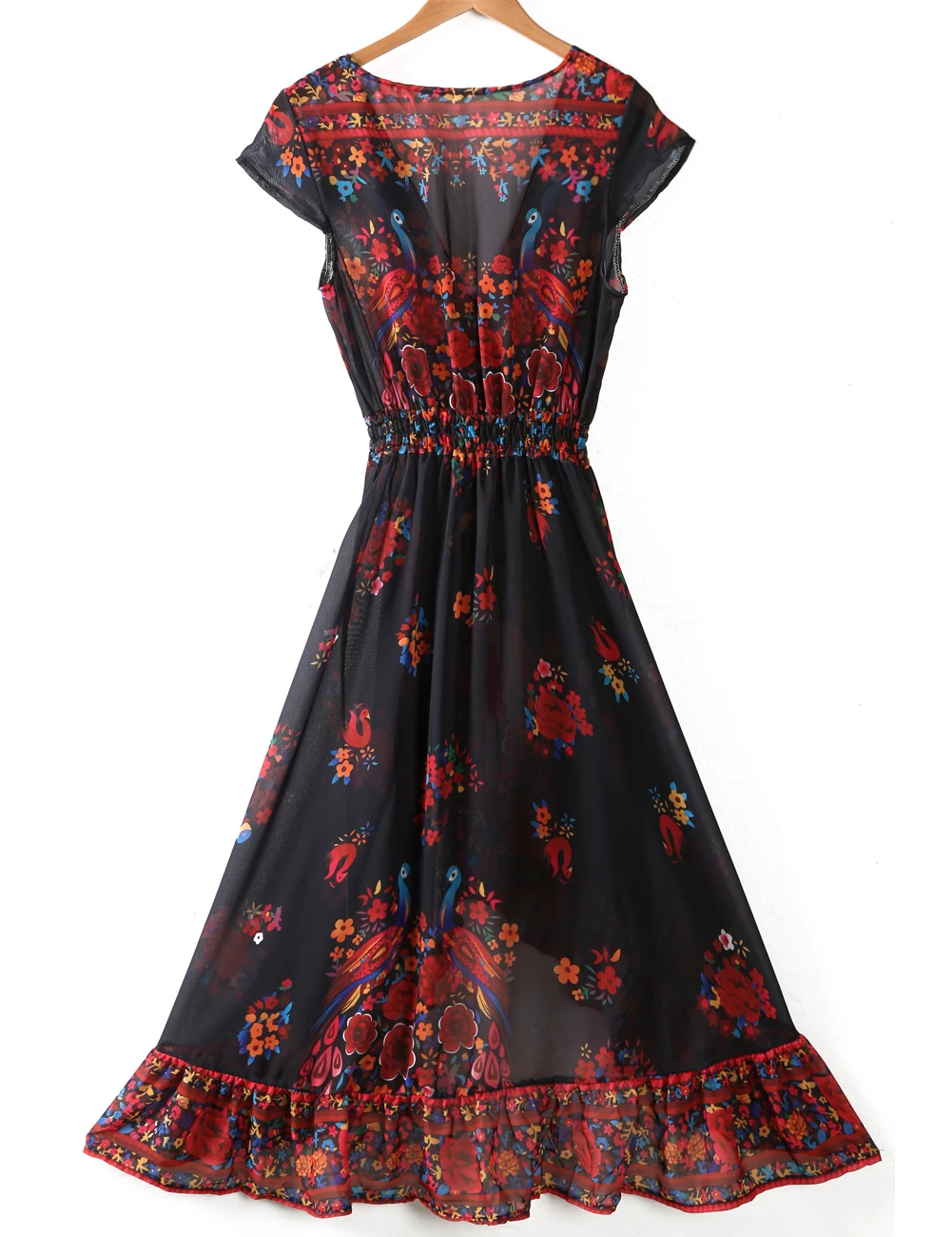 Sexy Women V neck Long Maxi Dress Print Bikini Cover Ups Beach Dress Ladies Summer Irregular Beach Party Sundress Swimwear