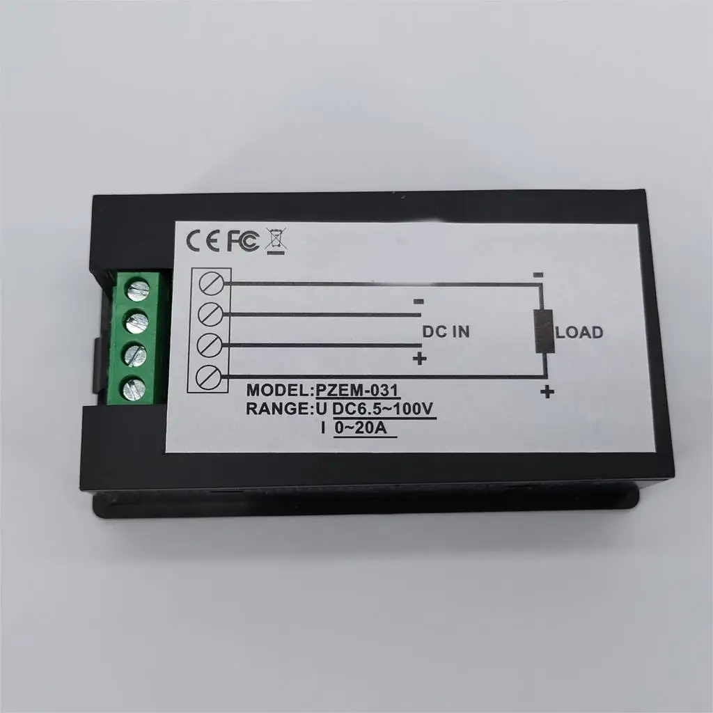 Voltmetro CC Amperometro Potenza Energia Misuratore di tensione corrente digitale LCD 4 in 1 DC 6,5-100 V 20 A con shunt