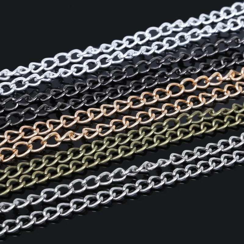 

5m (6x4mm) Gold /Sliver/ bronze /gunmetal Chain Necklace Chain For Jewelry Making DIY Material Findings Diy Jewelry Findings