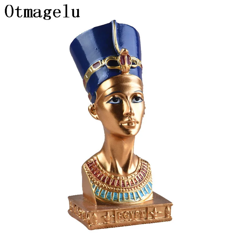 Glamorous Egyptian Pharaoh Queen Sculpture Ornament For Gifts Resin Figurine Statue Crafts Miniatures Home Furnishing Decoration