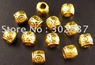 240pcs Antiqued gold silver metal wirlpool-drum spacer beads 6mm A89G