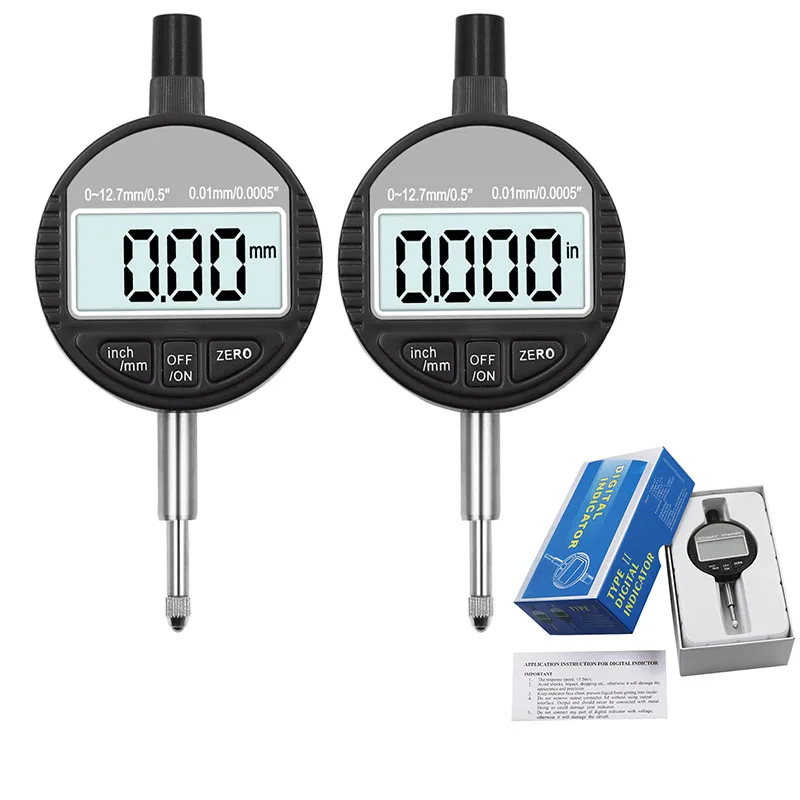 

0-12.7mm/1" Range Gauge Digital Dial Indicator Precision Tool 0.01mm/0.0005" Tester Dial Indicator