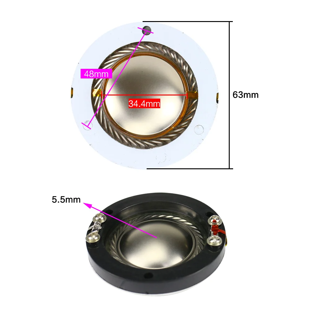 Ghxamp 34.4mm Tweeter Voice Coil Titanium Film Round Bracket Copper Wire 35Core Treble Voice Coil Tweeter Repair Parts 2pcs