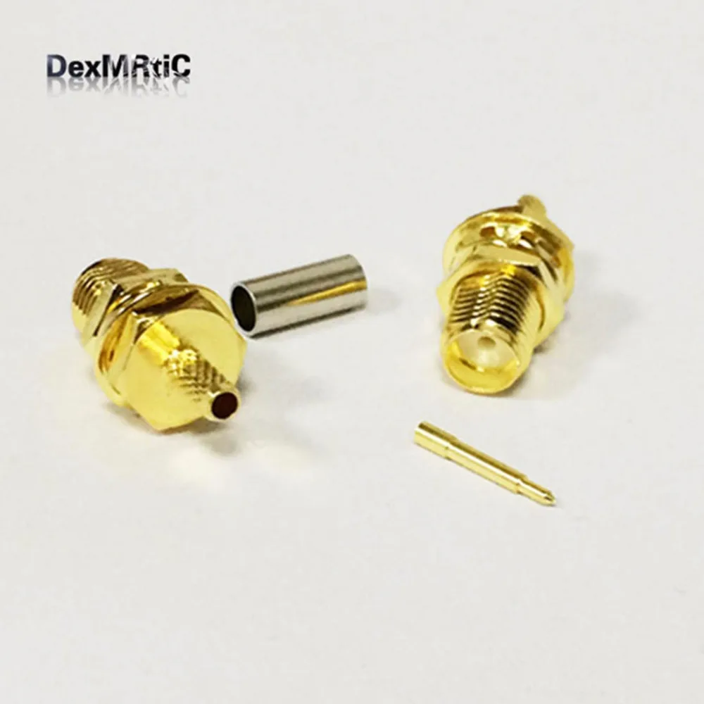 1pc  RP-SMA Female Jack Nut RF Coax Connector Crimp  RG316,rg174,LMR100   Straight  Goldplated  NEW wholesale