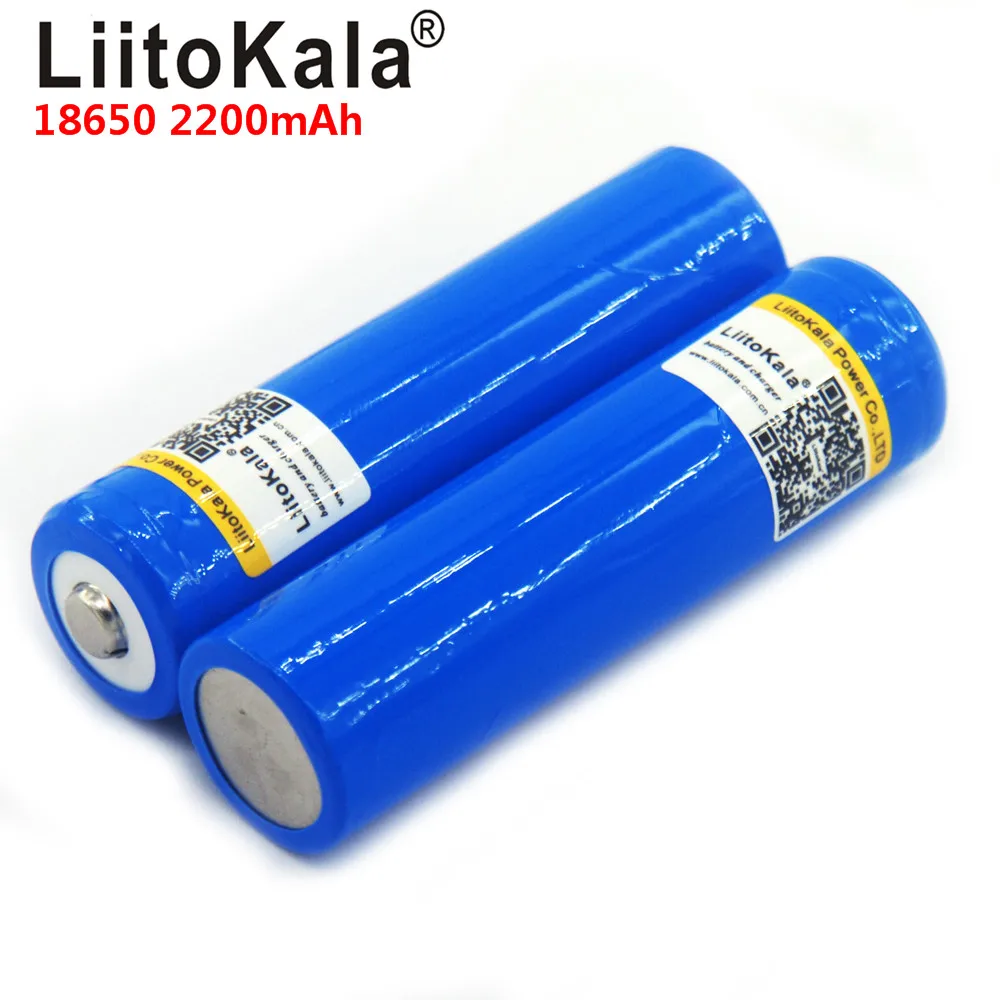 LiitoKala 18650 3.7V 2200mA akumulator litowy wielokrotnego ładowania latarka baterie LED Light bateria + spiczasty