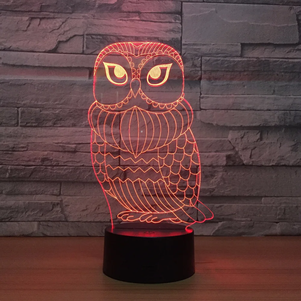 

Owls 3d Led Lamp Acrylic Bedroom Powerbank Novelty Luminaria 3d Led Night Light Usb Led Light Fixtures