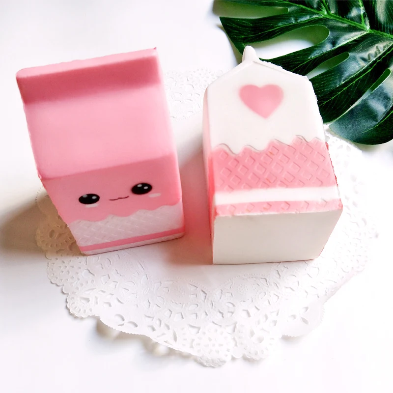 New Pink & White Cute Milk Carton Squishy Funny Toys Slow Rising Novelty Antistress Toy Stress Relief Wrist Exercise Xmas Gifts