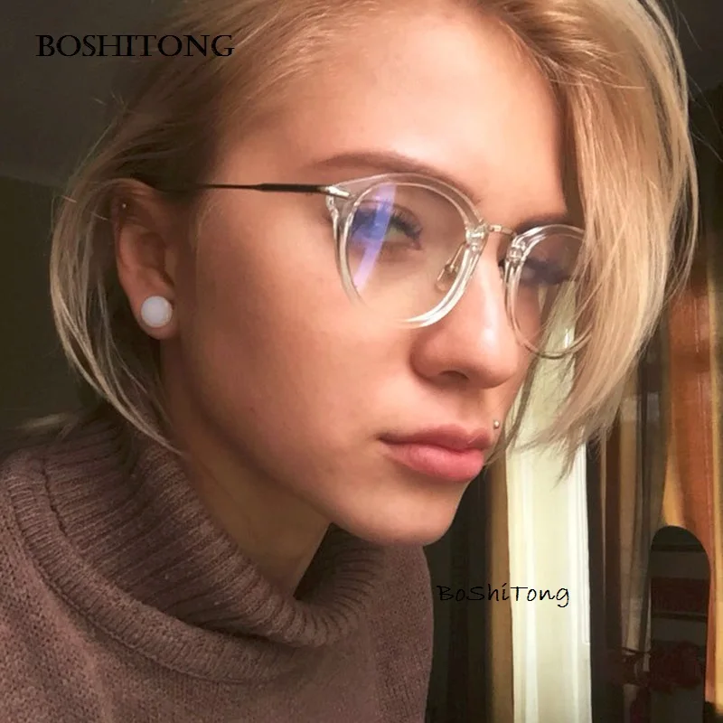 2022 Women Anti Blue Glasses Frame Men Eyeglasses Frame Vintage Round Clear Lens Glasses Optical Spectacle Frame