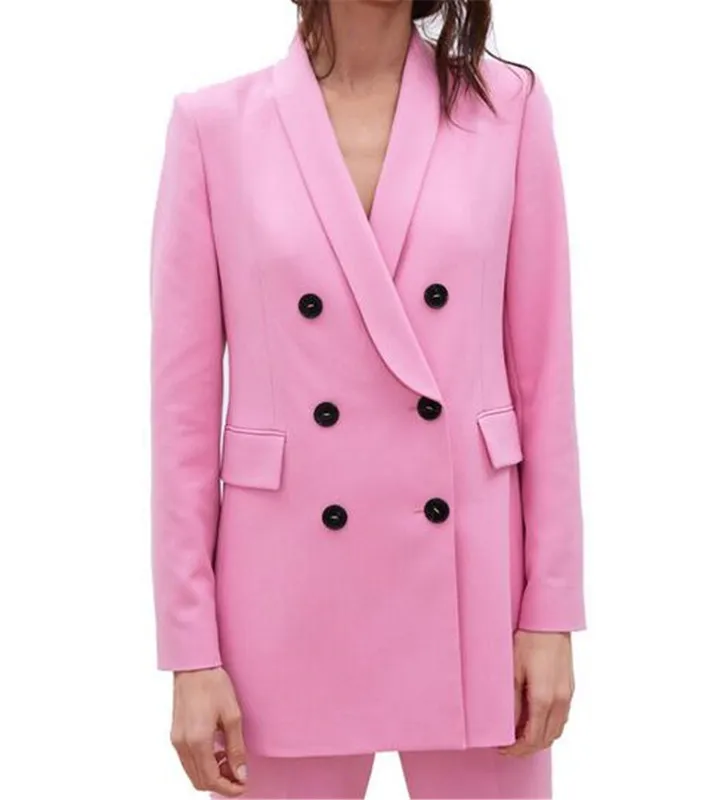 Set di pantaloni da lavoro rosa per donna Plus Size Blazer monopetto da donna + pantaloni da lavoro elegante pantalone per la festa di nozze