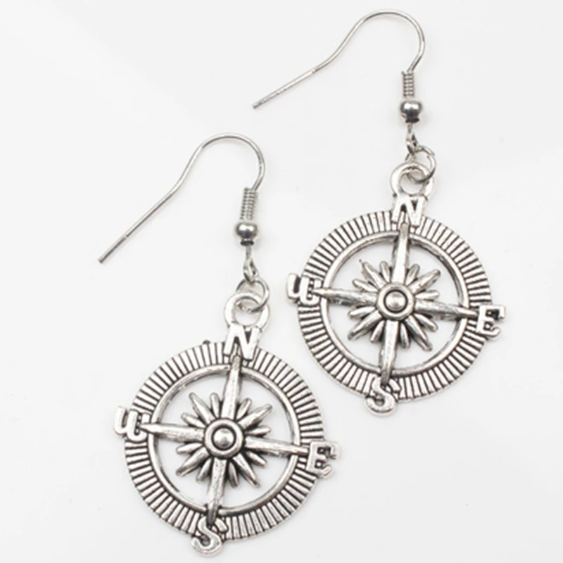 Glamour for women 2019 Vintage Earrings Lifebuoy Compass Pirate Ship Steering Wheel Earrings set  DIY Handmade love gift