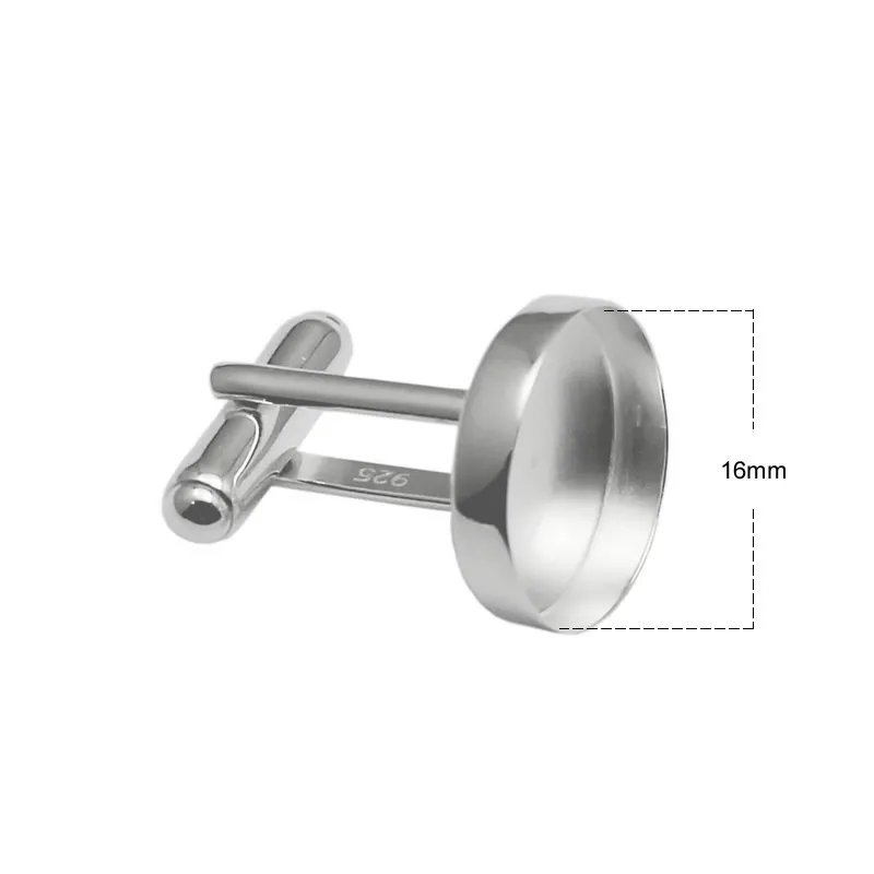 5 par (10 sztuk) srebrne 925 spinki do mankietów pusta biżuteria męskie spinki do mankietów okrągła podstawa fit 16mm mężczyźni sukienka koszula DIY spinki do mankietów Handmade