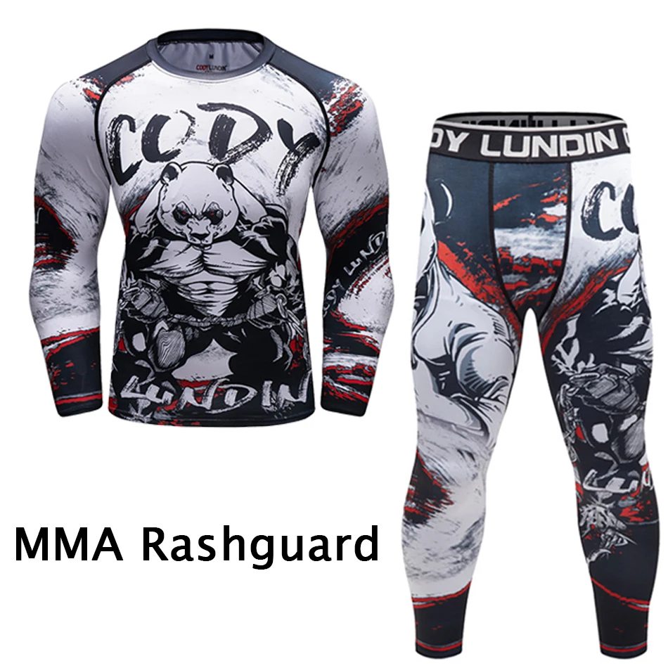 Rashguard men\'s Kimono Jiu Jitsu Mma T-shirt+Pants Sets Muay thai Shorts Bjj Rashguard for Men Gym Boxing Jerseys Clothing Boxeo