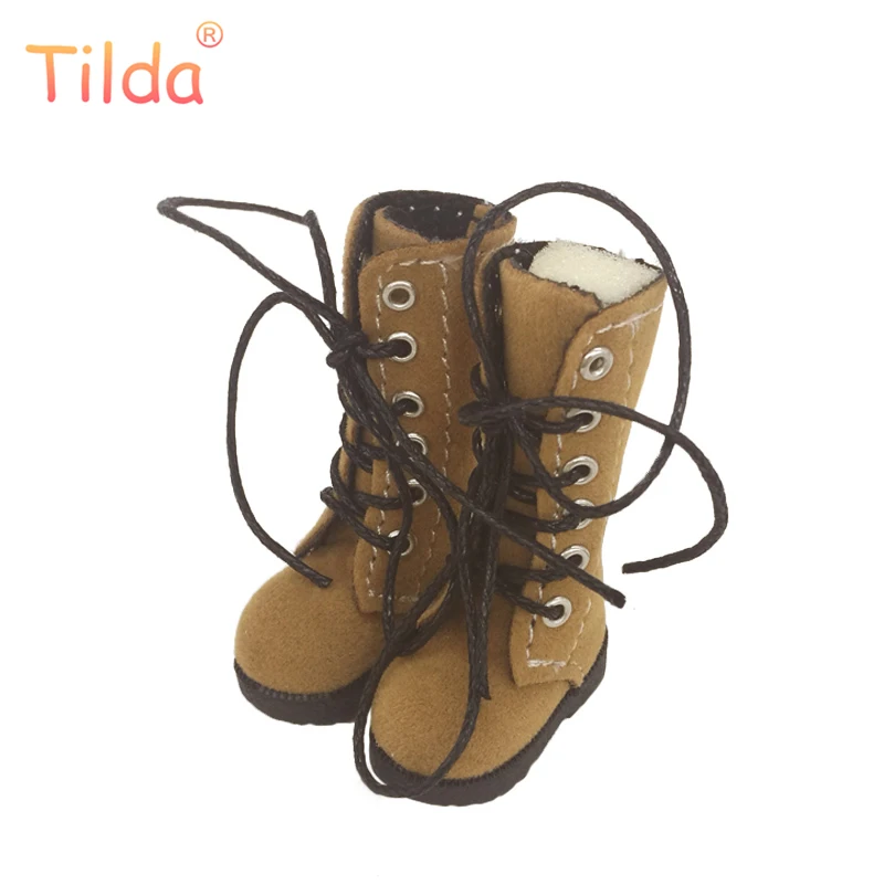 Tilda 3,2 cm Puppenstiefel für Blythe-Puppenspielzeug, 1/6 Mini-Leder-hohe Stiefelschuhe für Blyth Azone-Puppe, lässiges Puppenschuhe-Zubehör – Detail 6