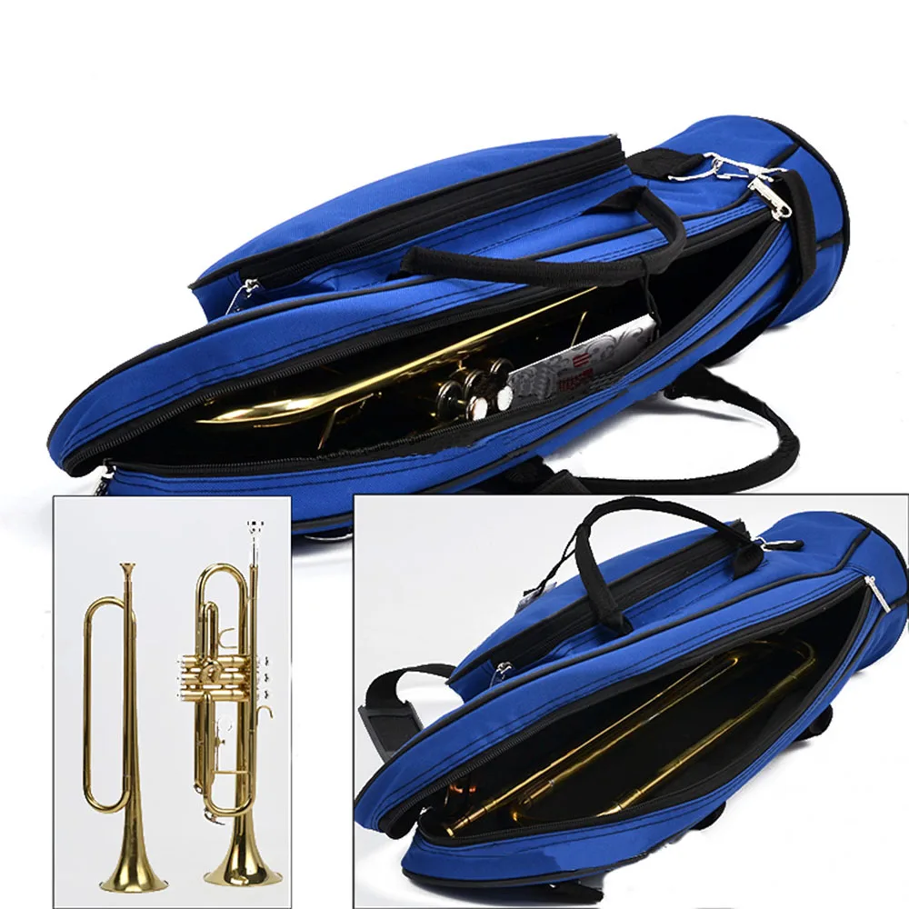 MoonEmbassy Trumpet Gig Bag Adjustable Waterproof Brass Instrument Case with Pocket Accessories