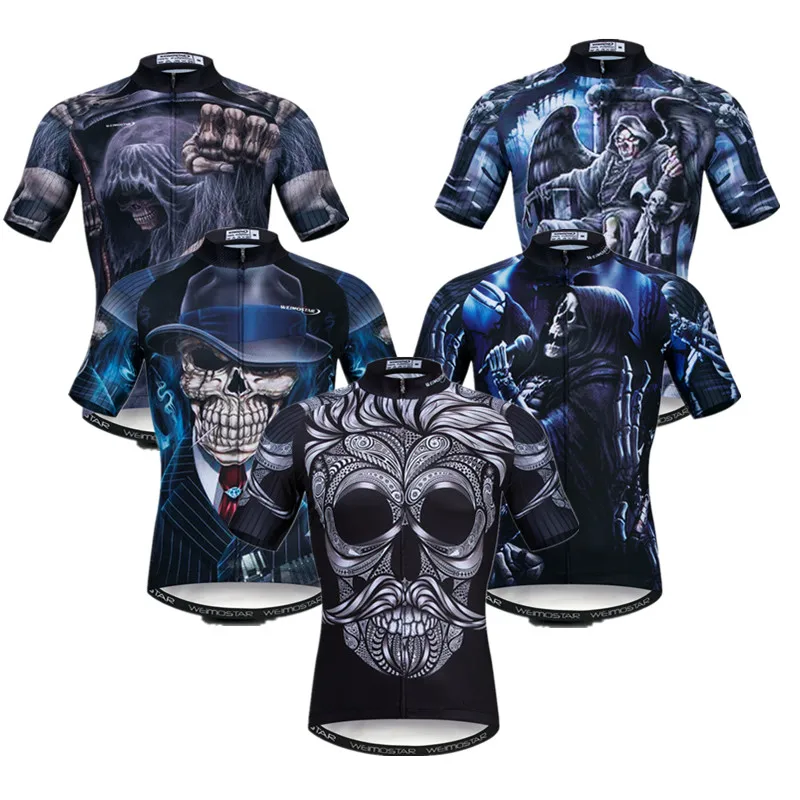 

Weimostar 3D Skull Cycling Jersey Top Summer Men Mountain Bike Clothing Team Sport MTB Bicycle Jersey Breathable Cycling Shirt