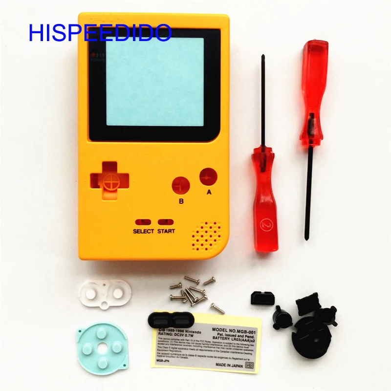 

HISPEEDIDO 50pcs/lot Yellow Clear Blue Clear Purple silver Full Housing Shell for Nintendo Game boy Pocket GBP Case Cover