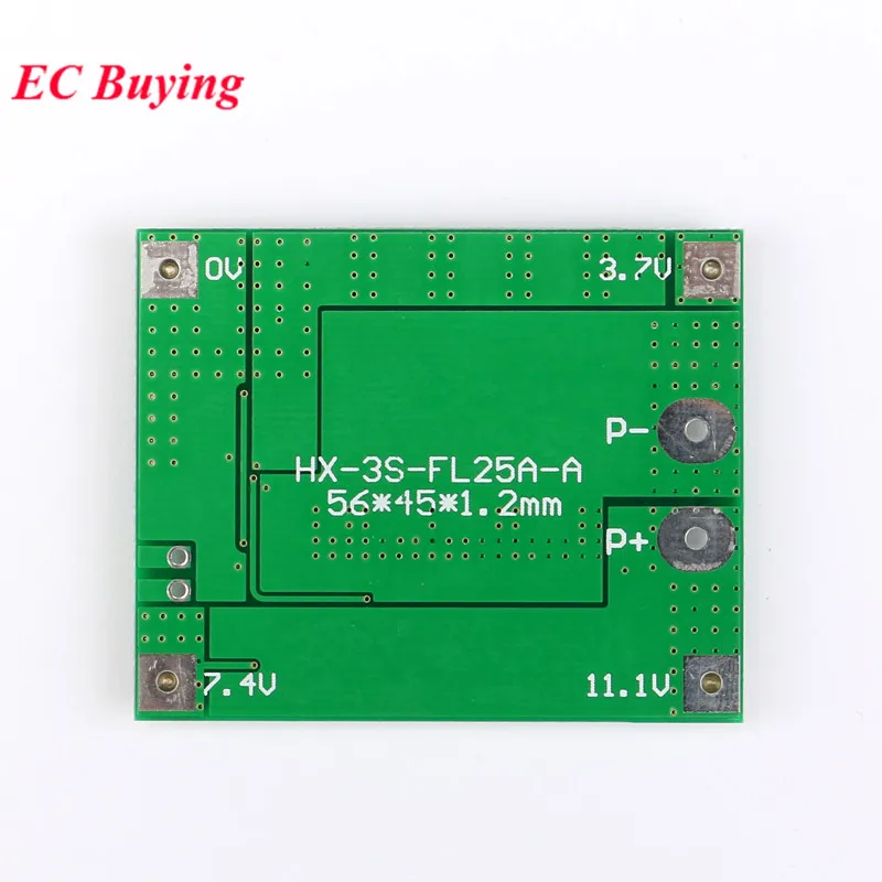 3S 11.1V 12.6V 12V 25A 18650 Lithium Lipo Cell Battery Charger Board Li-ion Battery Charging PCB BMS Protection Module Balanced
