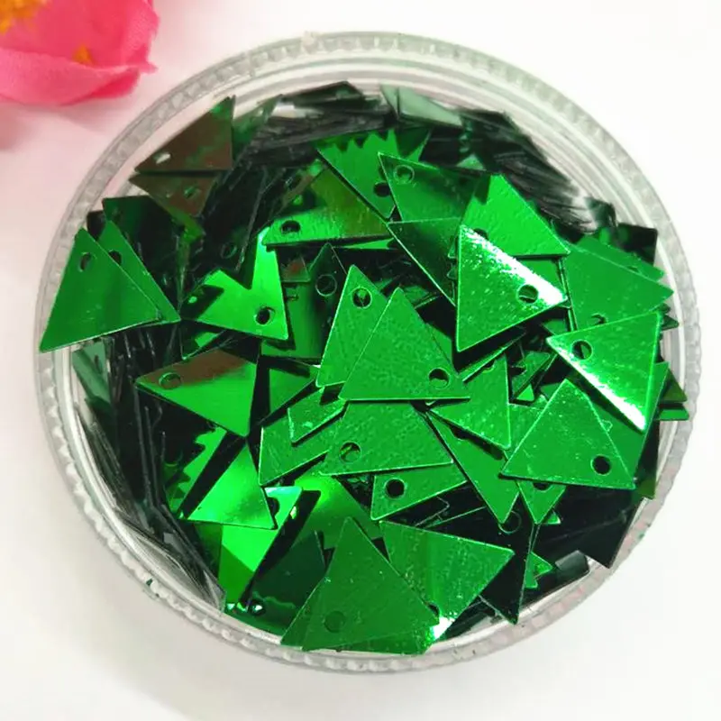 LNHOME 50g 9mm Triangular Shape Loose Flat Sequins Sewing For Crafts Spangle Sequin Loose Accessories Green