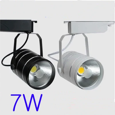 7W AC90-260V Led Track Line Lighting White/Black Body Aluminum Material