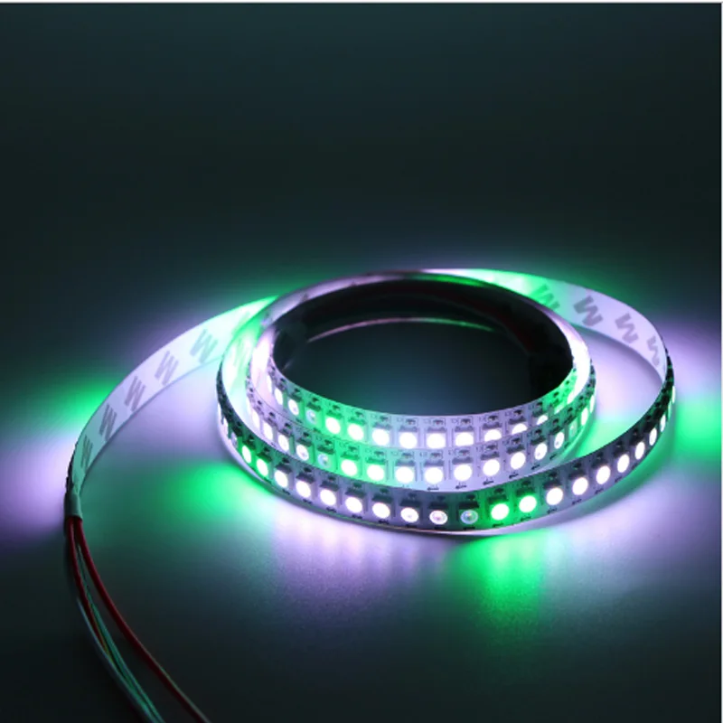 Tira de luces LED direccionables WS2812B DC 5V, RGB, 50CM, 1M, 2M, 3M, 4M, 5M, 30/60/144 LED, Pixel blanco y negro, PCB WS2812 IC, barra de luz de