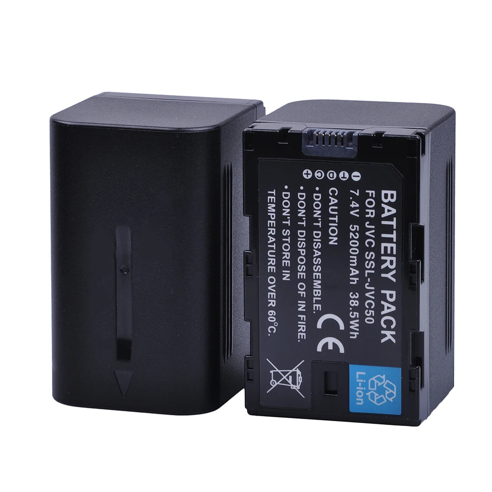 2x 5200mAh SSL-JVC50 SSL JVC50 Battery for JVC SSL-JVC70 GY-HMQ10, GY-LS300, GY-HM200, GY-HM200U, GY-HM250,GY-HM600,GY-HM600EC