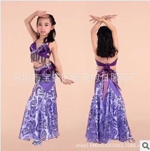 Free shipping 2015 New Arrival Child Dance Costumes nice Girl Bellydance Suit Dress set  kids belly Dancer