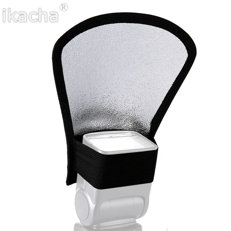 2 in 1 Silver/White Camera Flash Diffuser Softbox Photo Flash Light Reflector For Canon 580EX 550EX Cameras Size 11*18*20cm