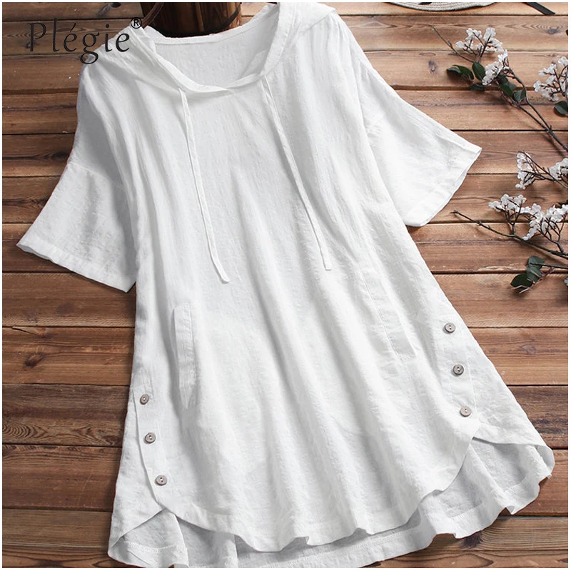 女性用プリーツTシャツ,フード付きトップス,半袖,白,黒,青,大きいサイズ,ポケット付き,ファッショナブル,新しい夏のコレクション2022
