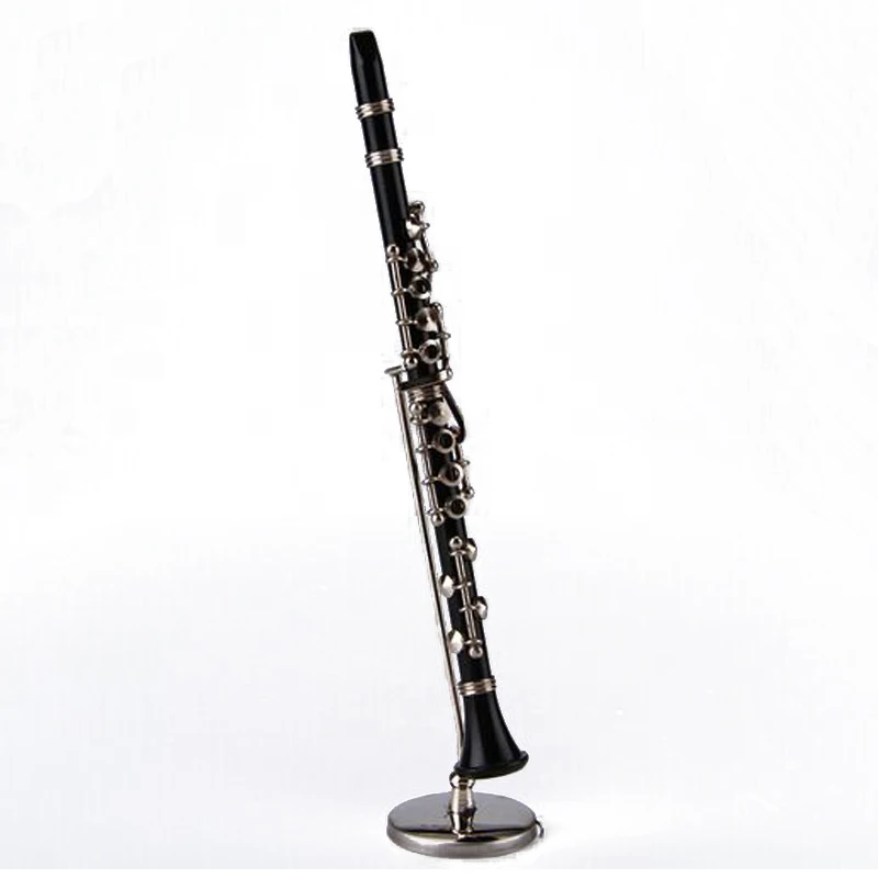 MoonEmbassy Clarinet Model Musical Instrument Miniature Desk Decor Display Realistic Music Lover Birthday Gift