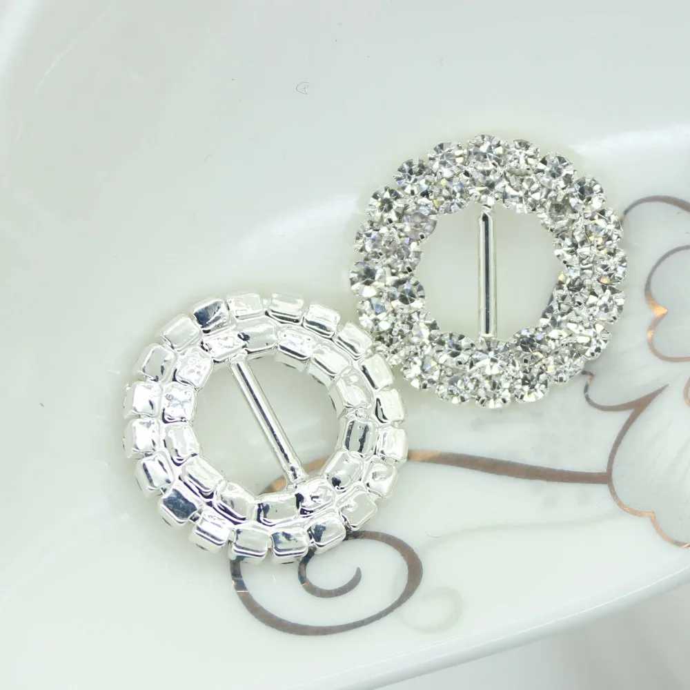 Rhinestones Bucklles 10pcs/lot 20mm Round Bling Wedding  Buckle Factor Outlets Rhinestones Buttons Diy Hair Accessory