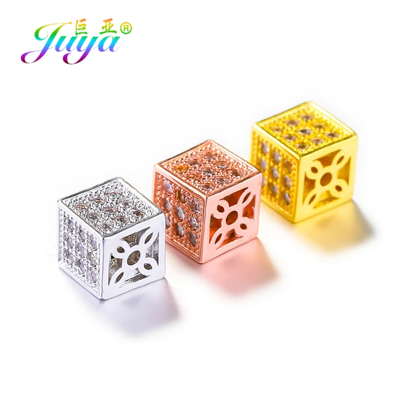 Juya DIY Beadwork Jewelry Decoration Charm Beads 6mm 8mm Square Beads For Handmade Women Men Bracelets Earrings Jewelry Making