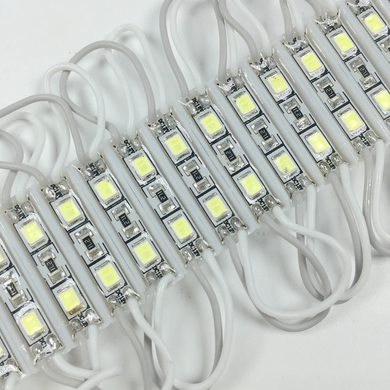 100pcs 2835 LED lights DC12V SMD 2835 Mini LED Module 2LED Waterproof For Advertising Board Display Window Pure White 26x07mm