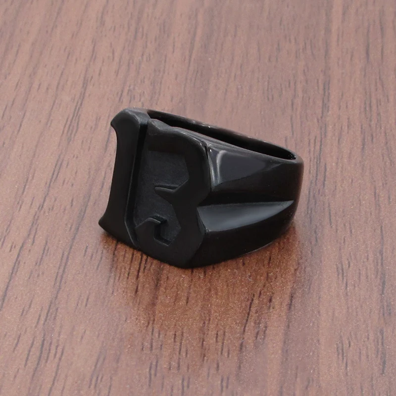 Punk 316L Stainless Steel Gold Plated Black Plated Number 13 Ring Vintage Jewelry