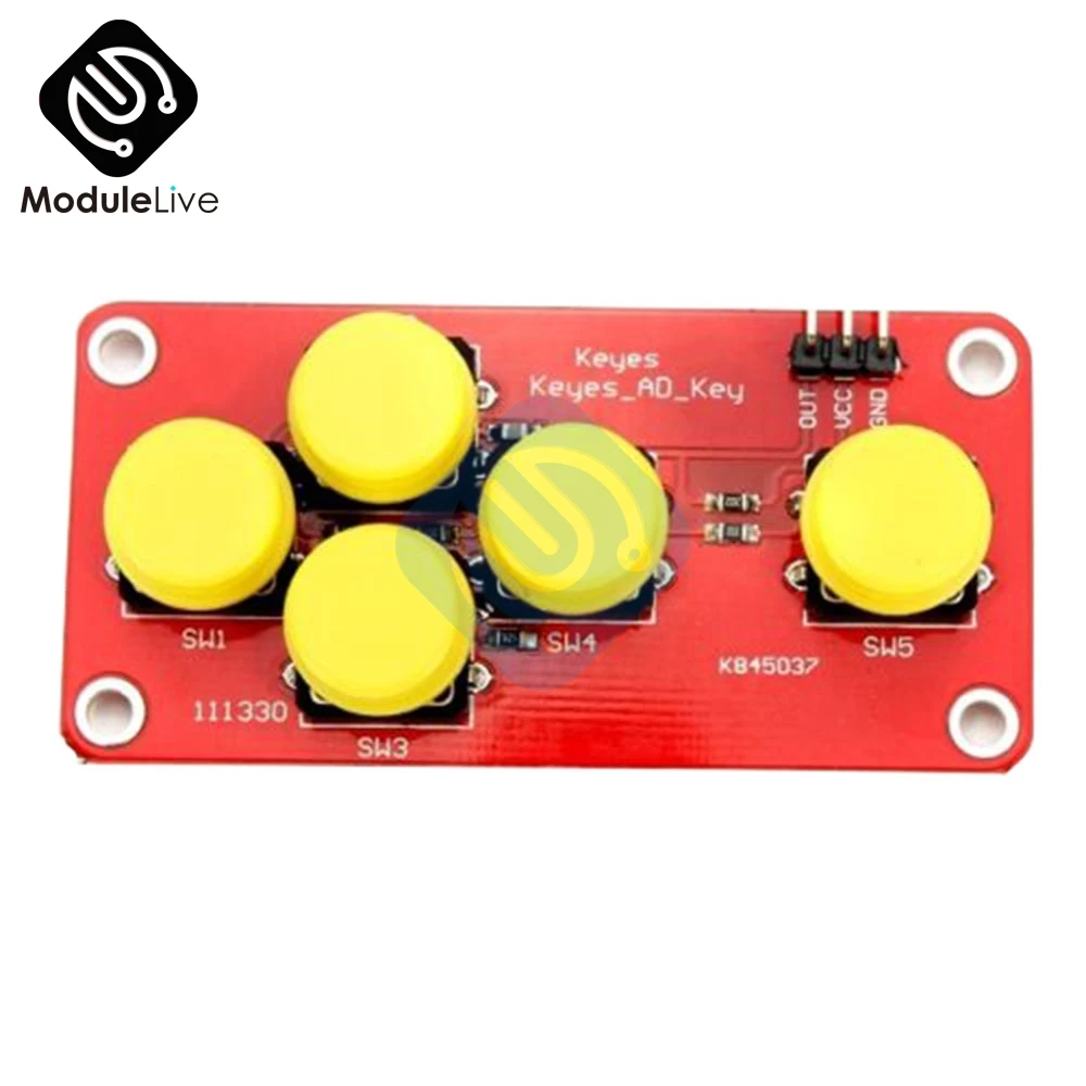 AD Keyboard Simulate Five Key Module Electronic Blocks Analog Button 5 Digits for Arduino Sensor Expansion Board