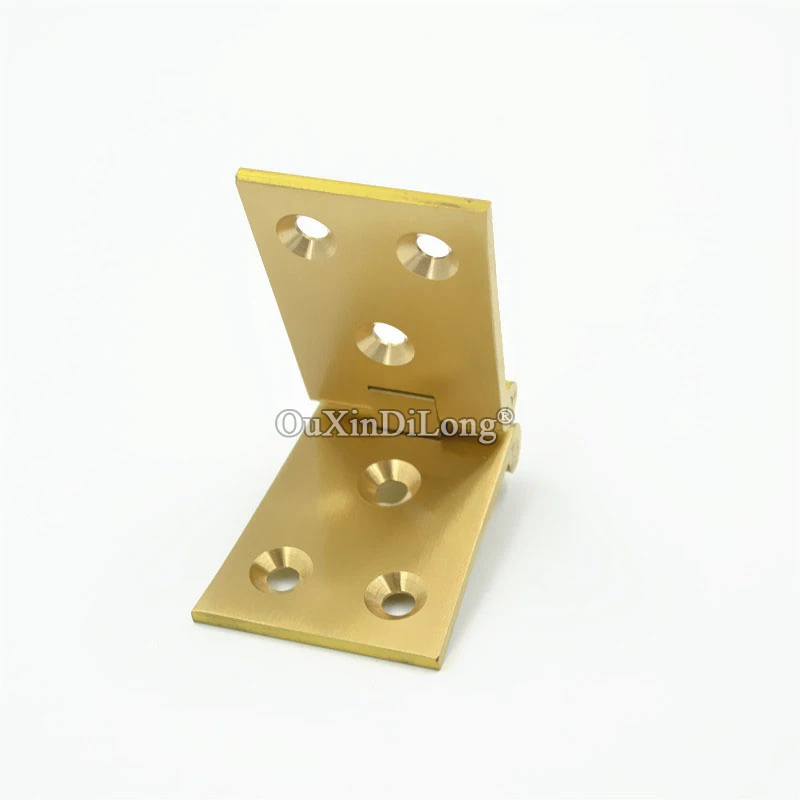 Brand New 4PCS Pure Brass Table Tray Flip Hinges Wood Furniture Folding Cabinet Hinges + Screws