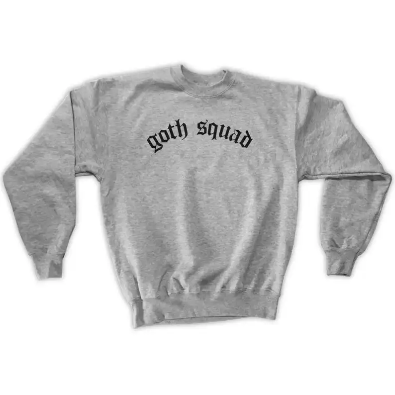 Skuggnas New Arrival Goth Squad Sweatshirt Unisex Gothic Girl Gang Goals Jumper Sweatshirt Jumper Long Sleeved Fashion Tops