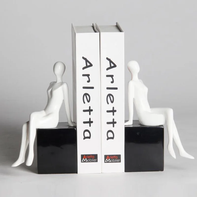 

1 pair Simple Style Body Art Resin Bookend Shelf Bookend Holder Office School Supplies Stationery Gift Home decoration