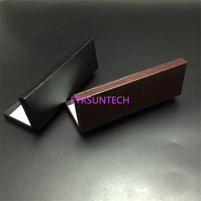 100Pcs/Lot Business Pen Pacakging Paper Box Black Flip Pen Box Spot Imitation PU Gift Paper Box